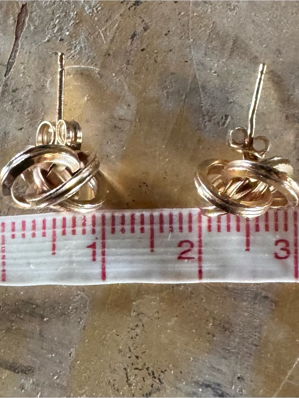 14k gold Love Knot Studs - Picture 5 of 6